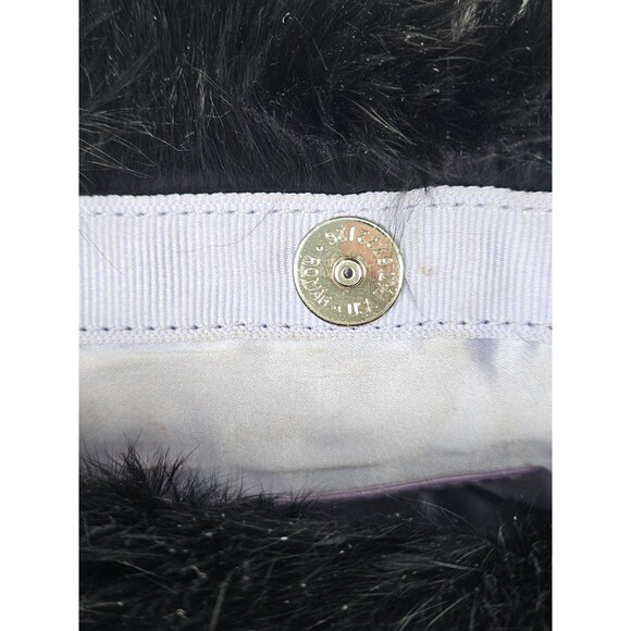 Coach Limited Edition Black Rabbit Fur Satin Swarovski Evening Bag 3580 READ - Picture 9 of 12